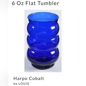 1930s "Harpo Cobalt" Ripple Beehive 6oz Tumbler / 3 3/4" Vase by Louie